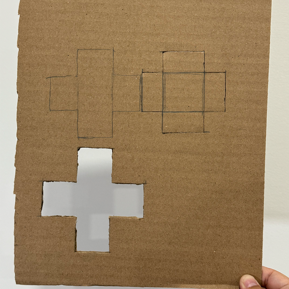 This is the cardboard cut out of the nets for the keycap prototype.