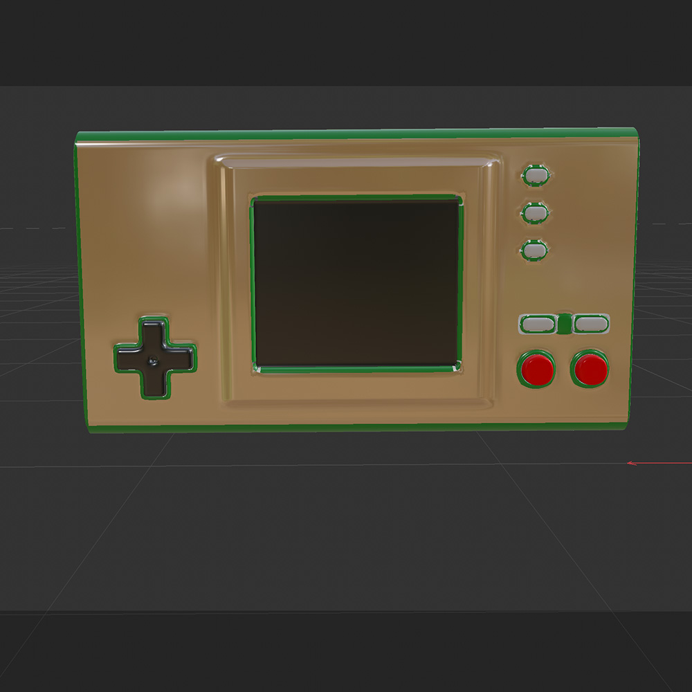 This is the model with a subdivision layer on the buttons and the front of the shell looks organic and similar to the object.