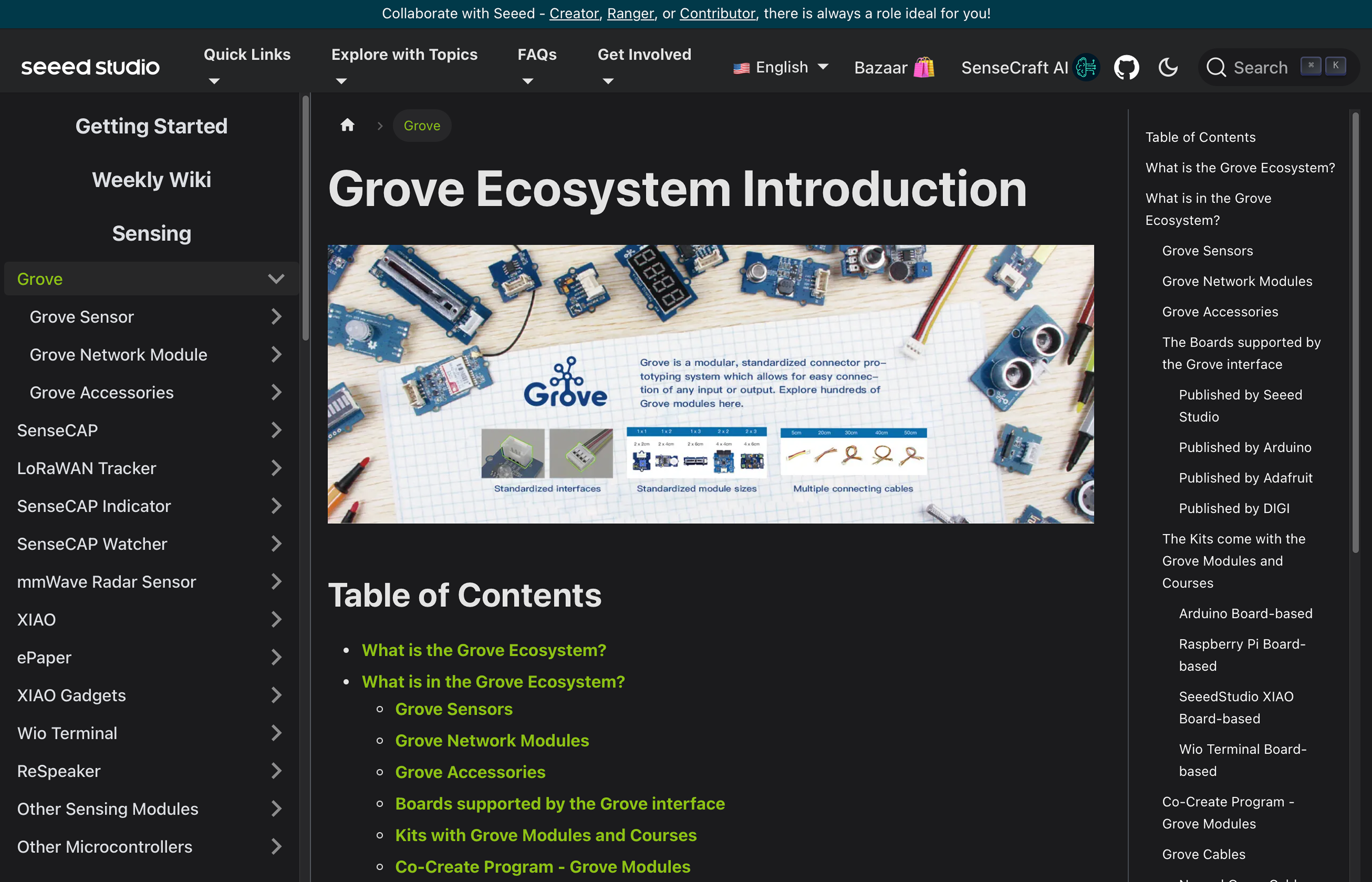 After finding the documentation for our grove temperature sensor we were curious about what other things we could find by Seeed Studio. We found an introduction to the Grove ecosystem, which is something we could explore further in project 3.