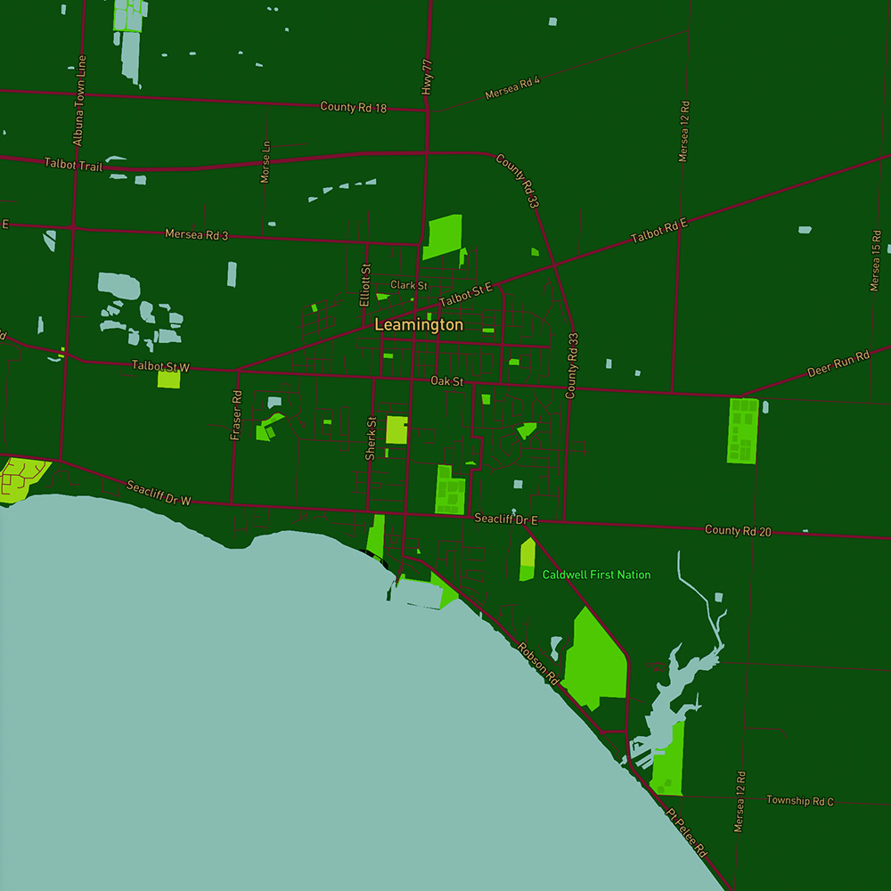Mapbox Cartogram of an apple at an Apple Orchard located in Leamington Ontario.