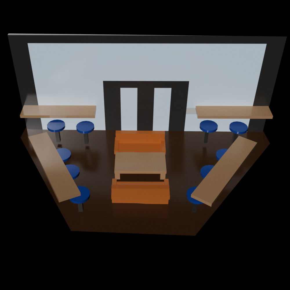 This is a rendered photo of my 3d model I created in cinema 4d for the final design of the pit. It helps show what the space could look like before commiting to inestments of the space.<li>
